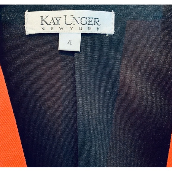 Kay Unger Coat NWT Small Coral Black Hook Close - Picture 3 of 6